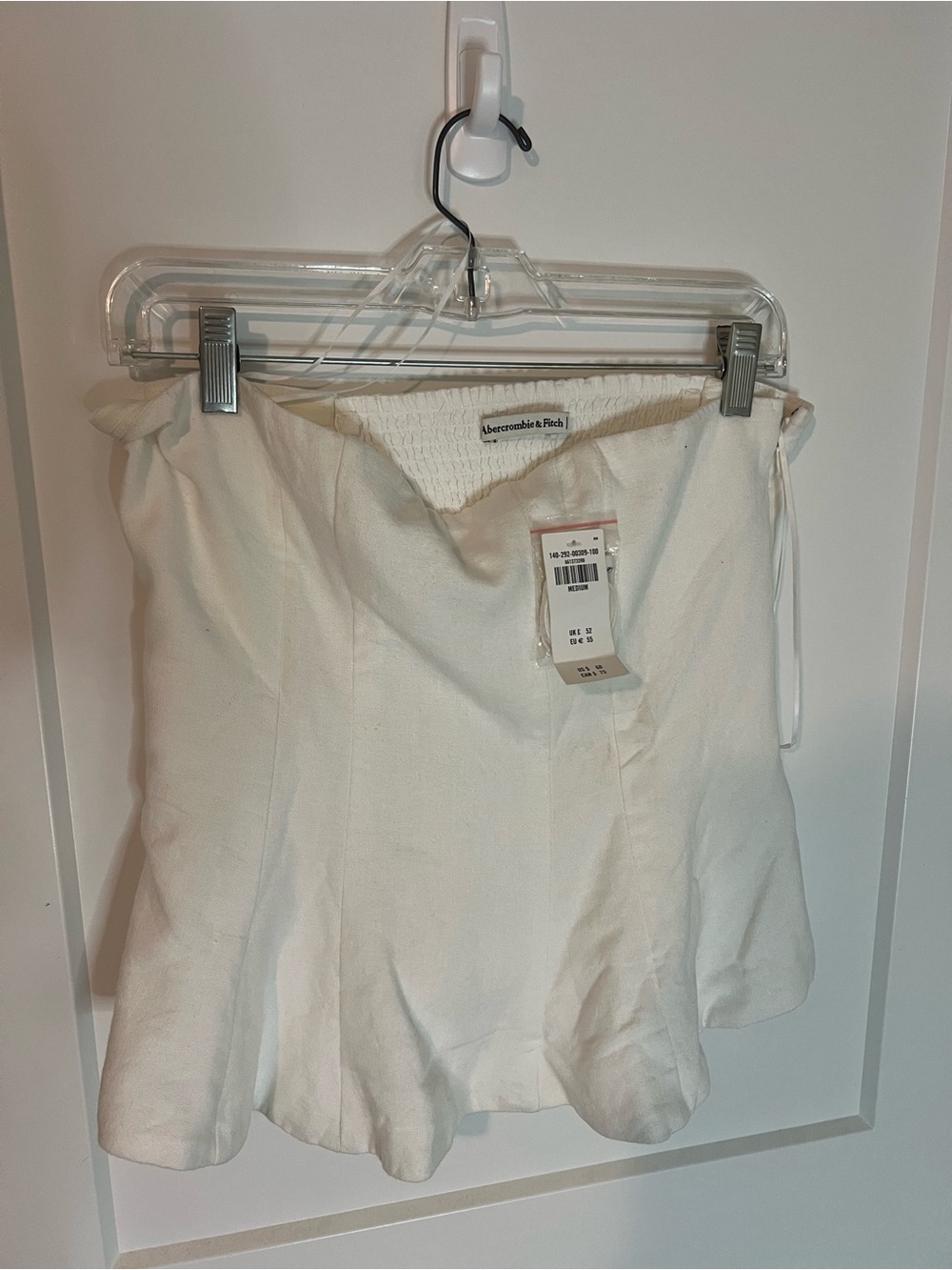 Abercrombie & Fitch Cream linen Mini Skort and strapless top set